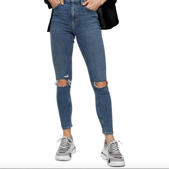 Topshop Jamie High Waisted Skinny Jeans NWT Size 0P JB - Picture 1 of 8